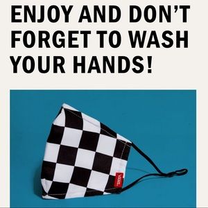 💟FACE MASK😷 CHECKERED BLACK WHITE BRAND NEW AUTHENTIC VANS FAMILY COLLECTOR